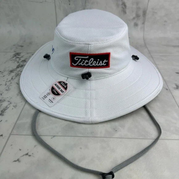 NEW Titleist Tour Aussie White/Royal Blue Bucket Golf Hat - Picture 2 of 6